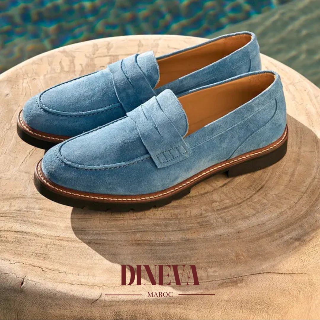 WOMEN'S MOCCASIN IN AZURE BLUE SUEDE